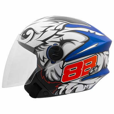 CAPACETE NEW LIBERTY THREE GP 88 BRILHANTE TAM 56 AZUL